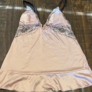 Auden Blush Chemise with Black Lace Detail